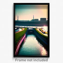 Pixel Art Poster - Accomplished Canal (8 Bit Psychedelic Video Game Print)