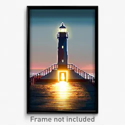 Pixel Art Poster - Complicated Lighthouse (8 Bit Psychedelic Video Game Print)