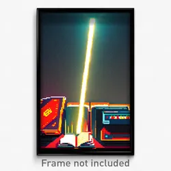 Pixel Art Poster - Electric Book (8 Bit Psychedelic Trippy Video Game Print)
