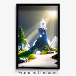 Pixel Art Poster - White Shire (8 Bit Psychedelic Trippy Weird Video Game Print)