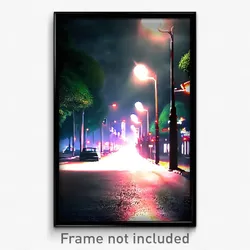 Pixel Art Poster - Dramatic Boulevard (8 Bit Psychedelic Video Game Print)