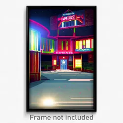 Pixel Art Poster - Ordinary Cathouse (8 Bit Psychedelic Trippy Video Game Print)