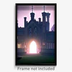 Pixel Art Poster - Bleak Hall (8 Bit Psychedelic Trippy Weird Video Game Print)