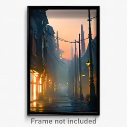 Pixel Art Poster - Drab Thoroughfare (8 Bit Psychedelic Trippy Video Game Print)