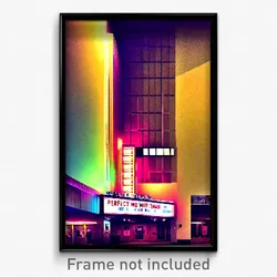 Pixel Art Poster - Perfect Movie Theatre (8 Bit Psychedelic Video Game Print)