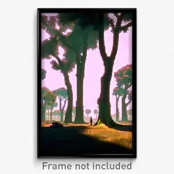 Pixel Art Poster - Faraway Trees (8 Bit Psychedelic Trippy Video Game Print)