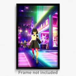 Pixel Art Poster - Anime Like Discotheque (8 Bit Psychedelic Video Game Print)