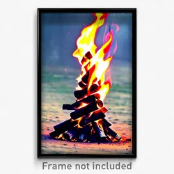 Pixel Art Poster - Graceful Bonfire (8 Bit Psychedelic Trippy Video Game Print)
