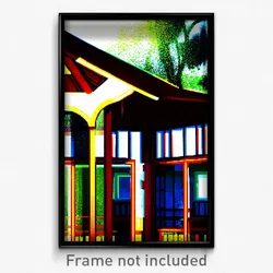 Pixel Art Poster - Cool Gazebo (8 Bit Psychedelic Trippy Weird Video Game Print)