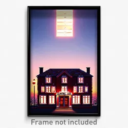 Pixel Art Poster - Well Made Counting House (8 Bit Psychedelic Video Game Print)