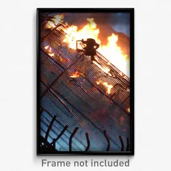 Pixel Art Poster - Complex Wire Frame Fire (8 Bit Psychedelic Video Game Print)