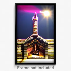 Pixel Art Poster - Upbeat Chimney (8 Bit Psychedelic Trippy Video Game Print)