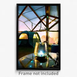 Pixel Art Poster - Glass Camp (8 Bit Psychedelic Trippy Weird Video Game Print)