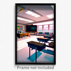 Pixel Art Poster - Admired Classroom (8 Bit Psychedelic Trippy Video Game Print)