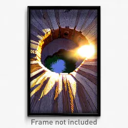 Pixel Art Poster - Wooden Sinkhole (8 Bit Psychedelic Trippy Video Game Print)