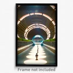 Pixel Art Poster - Spherical Walkway (8 Bit Psychedelic Trippy Video Game Print)