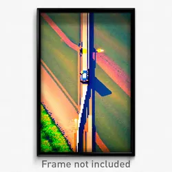 Pixel Art Poster - Upbeat Crossroad (8 Bit Psychedelic Trippy Video Game Print)