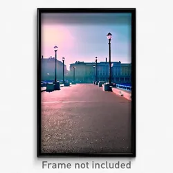 Pixel Art Poster - Sky Blue Promenade (8 Bit Psychedelic Video Game Print)