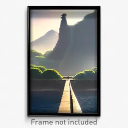 Pixel Art Poster - Tall Peninsula (8 Bit Psychedelic Trippy Video Game Print)