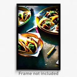 Pixel Art Poster - Murky Tacos (8 Bit Psychedelic Trippy Weird Video Game Print)