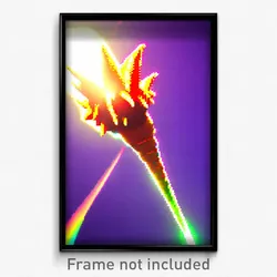 Pixel Art Poster - Imaginative Spike (8 Bit Psychedelic Trippy Video Game Print)