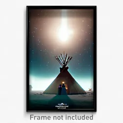 Pixel Art Poster - Enormous Wigwam (8 Bit Psychedelic Trippy Video Game Print)