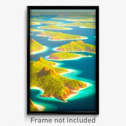 Pixel Art Poster - Admirable Archipelago (8 Bit Psychedelic Video Game Print)