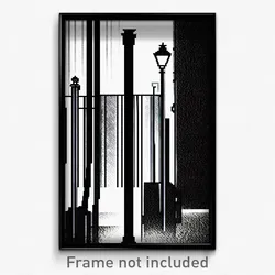Pixel Art Poster - Black And White Post (8 Bit Psychedelic Video Game Print)