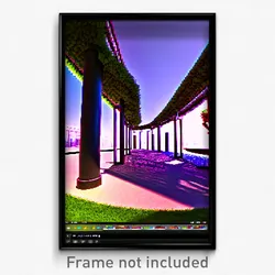 Pixel Art Poster - Virtual Terrace (8 Bit Psychedelic Trippy Video Game Print)