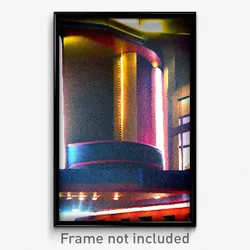 Pixel Art Poster - Glaring Movie Theatre (8 Bit Psychedelic Video Game Print)