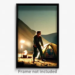 Pixel Art Poster - Conventional Camp (8 Bit Psychedelic Trippy Video Game Print)