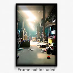 Pixel Art Poster - Cluttered Expanse (8 Bit Psychedelic Trippy Video Game Print)