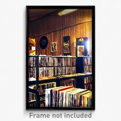 Pixel Art Poster - Webbed Record Store (8 Bit Psychedelic Video Game Print)