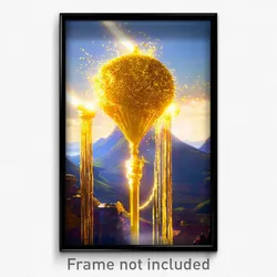 Pixel Art Poster - Golden Furth (8 Bit Psychedelic Trippy Video Game Print)