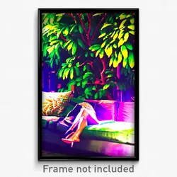 Pixel Art Poster - Leafy Couch (8 Bit Psychedelic Trippy Weird Video Game Print)