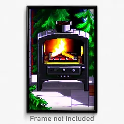 Pixel Art Poster - Evergreen Stove (8 Bit Psychedelic Trippy Video Game Print)