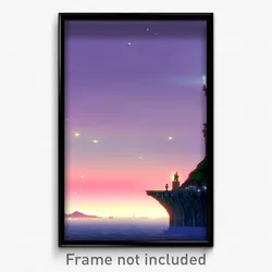 Pixel Art Poster - Distant Esplande (8 Bit Psychedelic Trippy Video Game Print)