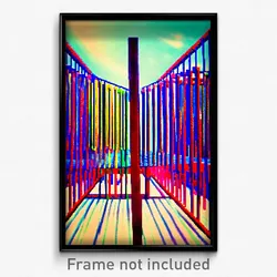 Pixel Art Poster - Vibrant Drying Rack (8 Bit Psychedelic Video Game Print)
