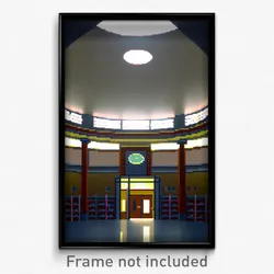 Pixel Art Poster - Round Middle School (8 Bit Psychedelic Video Game Print)