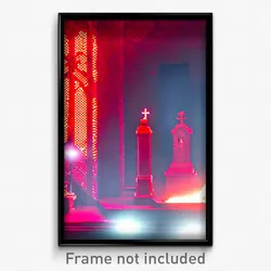 Pixel Art Poster - Red Sepulchre (8 Bit Psychedelic Trippy Video Game Print)