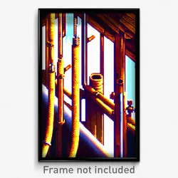 Pixel Art Poster - Wooden Pipes (8 Bit Psychedelic Trippy Video Game Print)