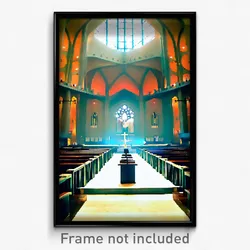 Pixel Art Poster - Mellow Synagogue (8 Bit Psychedelic Trippy Video Game Print)