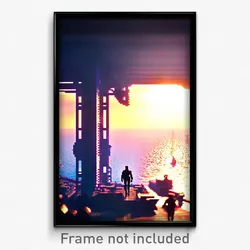Pixel Art Poster - Infinite Port (8 Bit Psychedelic Trippy Video Game Print)