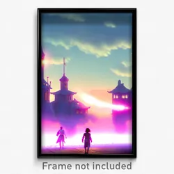 Pixel Art Poster - Modest Dreamscape (8 Bit Psychedelic Trippy Video Game Print)