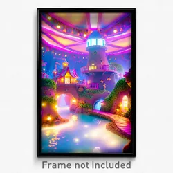 Pixel Art Poster - Whimsical Cove (8 Bit Psychedelic Trippy Video Game Print)