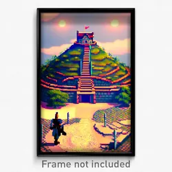 Pixel Art Poster - Quaint Motte (8 Bit Psychedelic Trippy Video Game Print)
