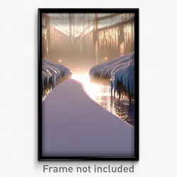 Pixel Art Poster - Frozen Meeting Place (8 Bit Psychedelic Video Game Print)