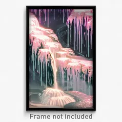 Pixel Art Poster - Glossy Cascade (8 Bit Psychedelic Trippy Video Game Print)
