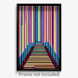 Pixel Art Poster - Striped Aquaduct (8 Bit Psychedelic Trippy Video Game Print)