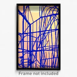 Pixel Art Poster - Complex Wire Frame Opening (8 Bit Video Game Print)